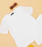 Asos Design Tall T-shirt With Floral Cutwork Sleeve Detail-white
