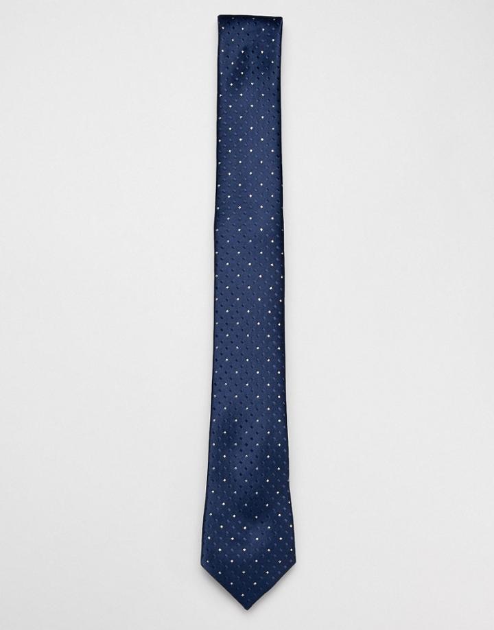 Harry Brown Dotted Tie - Navy