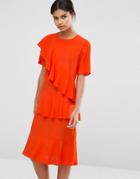 Asos Modern Midi Tea Dress - Orange