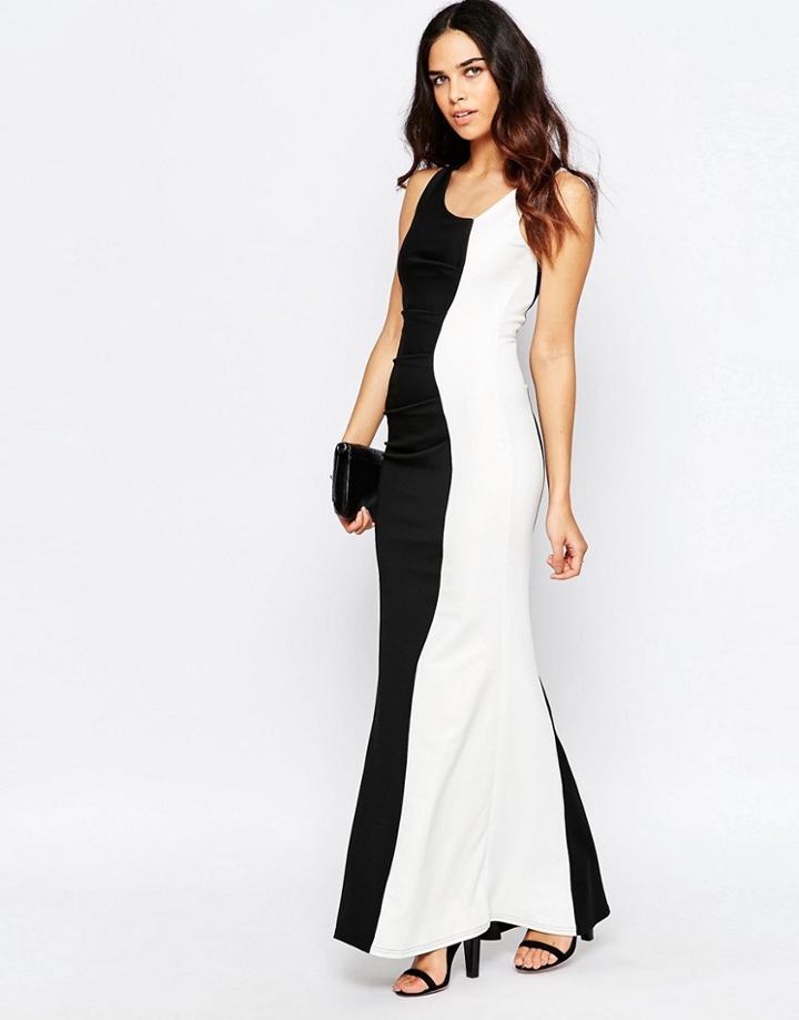 Jessica Wright Deelia Monocrome Maxi Dress - Black