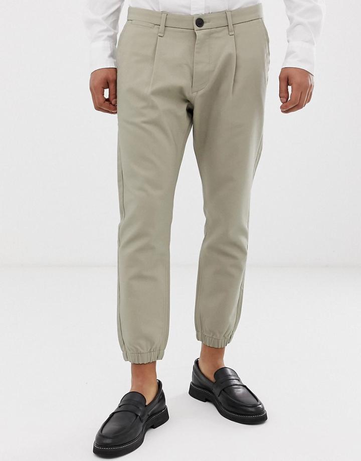 Esprit Slim Fit Cuffed Chino-beige