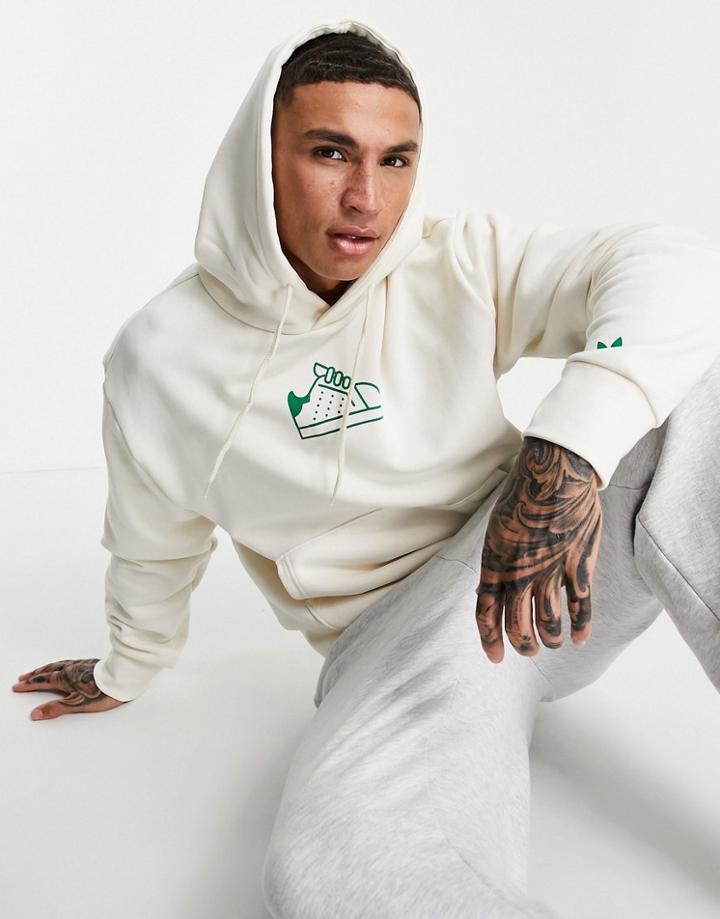 Adidas Originals Stan Smith Hd Non-dyed Hoodie In Off-white