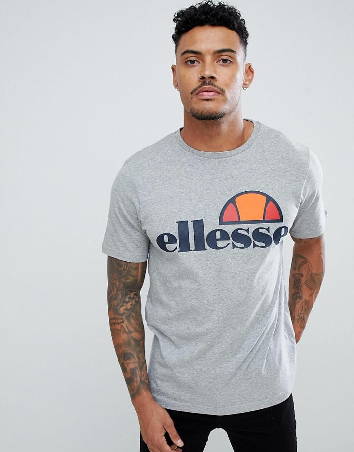 Ellesse Prado T-shirt With Large Logo In Gray