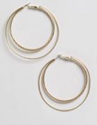 Asos Vintage Double Hoop Earrings - Gold