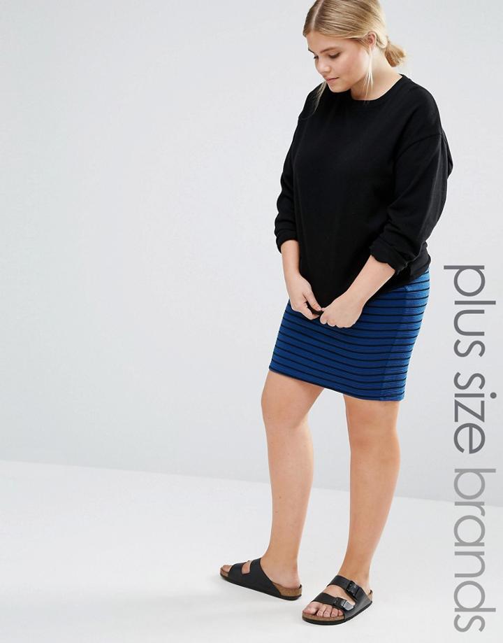 Junarose Ribbed Co-ord Skirt - Navy