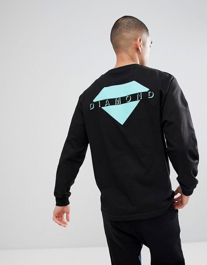 Diamond Supply Viewpoint Long Sleeve T-shirt In Black - Black