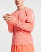 Puma X Helly Hansen Running Long Sleeve Top In Hot Coral-orange