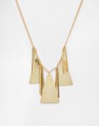 Made Statement Triangle Section Necklace - Gold