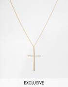Reclaimed Vintage Cross Necklace - Gold