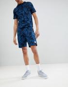 Only & Sons Jersey Shorts With All Over Print - Navy
