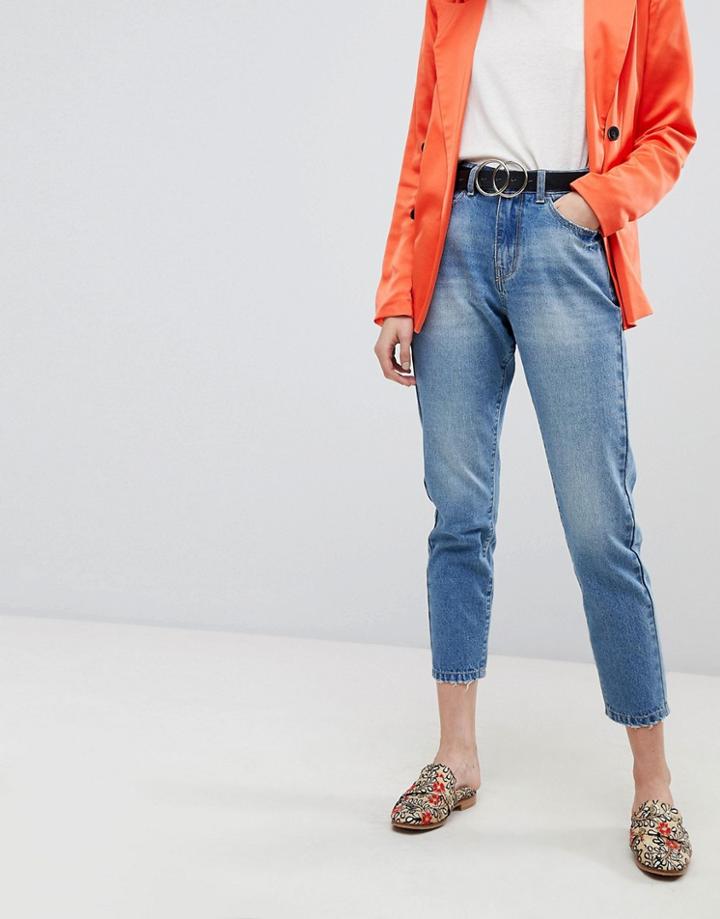 Vero Moda Cropped Mom Jean - Blue