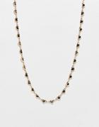 Asos Design Short Necklace With Heart Chain Design In Gold Tone