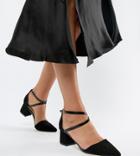 Truffle Collection Pointed Mid Heels - Black