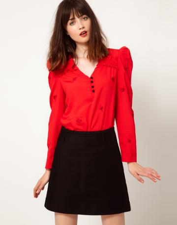 Nishe Ballerina Embroidered Blouse Body Top