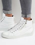 Diesel D-string Leather Sneakers - White
