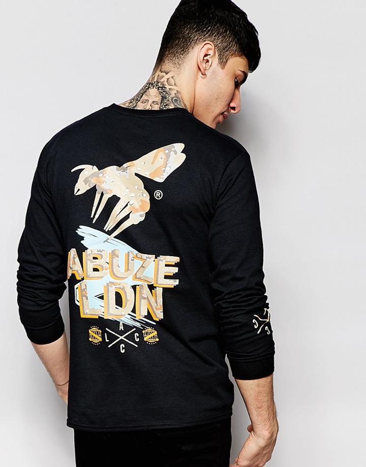 Abuze London Long Sleeve Top Desert Camo - Black