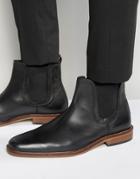 Dune Chelsea Boots In Black Leather - Black