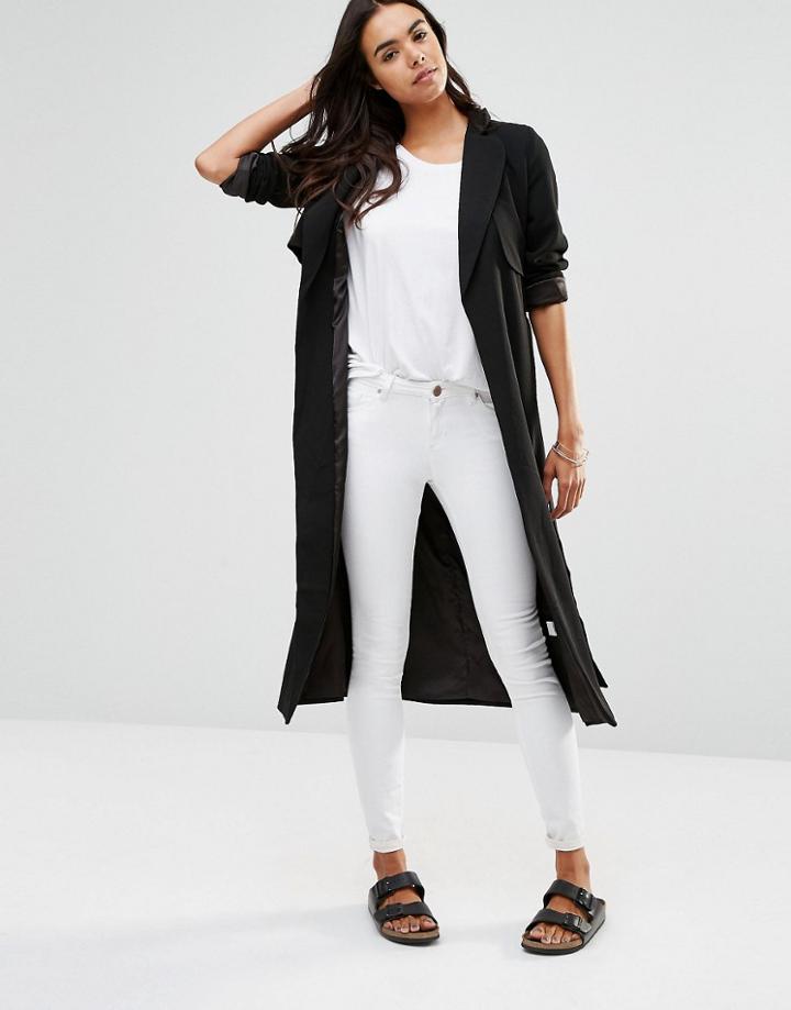 Unique 21 Lightweight Trench Coat - Black