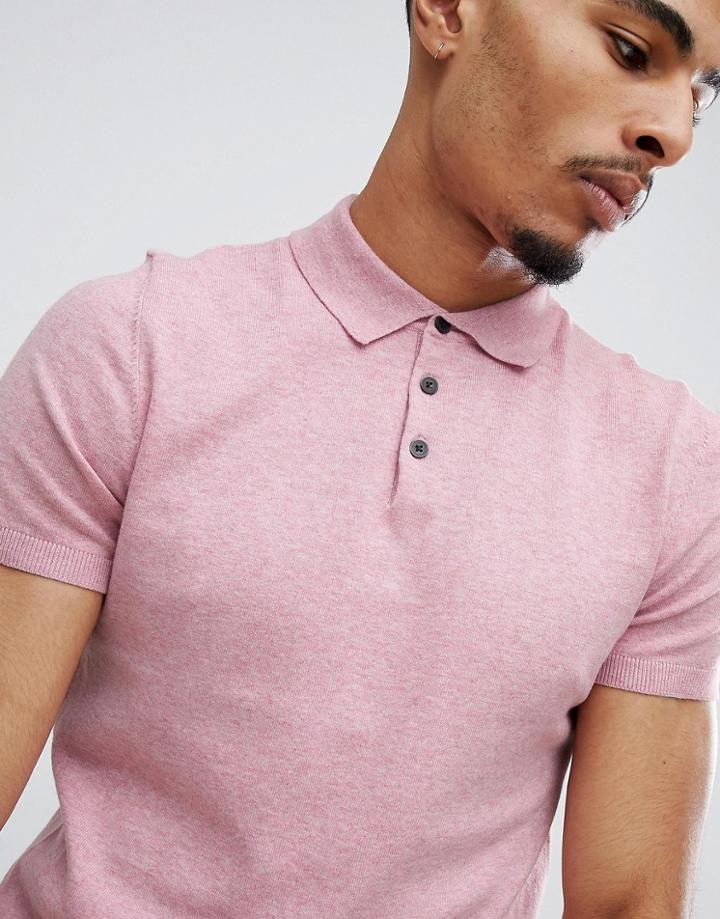Burton Menswear Turtleneck Sweater In Pink - Pink
