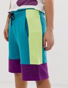 Fila Reiley Color Block Shorts In Green - Green
