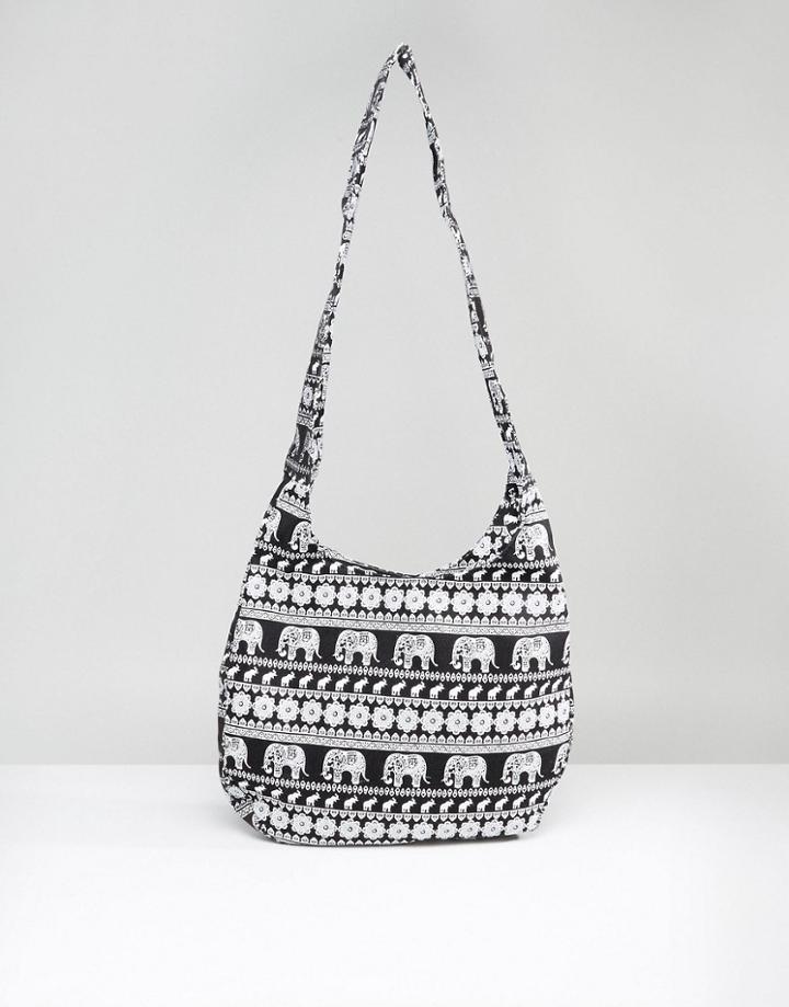 Reclaimed Vintage Inspired Elephant Slouch Shoulder Bag - Black