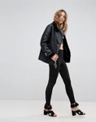 New Look Pom Pom Trim Leggings - Black