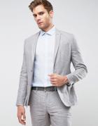 Jack & Jones Premium Slim Suit Jacket In Linen - Gray