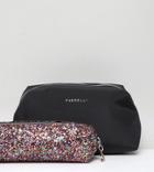 Fiorelli Adaline Black Makeup Bag With Multi Glitter Brush Bag - Multi