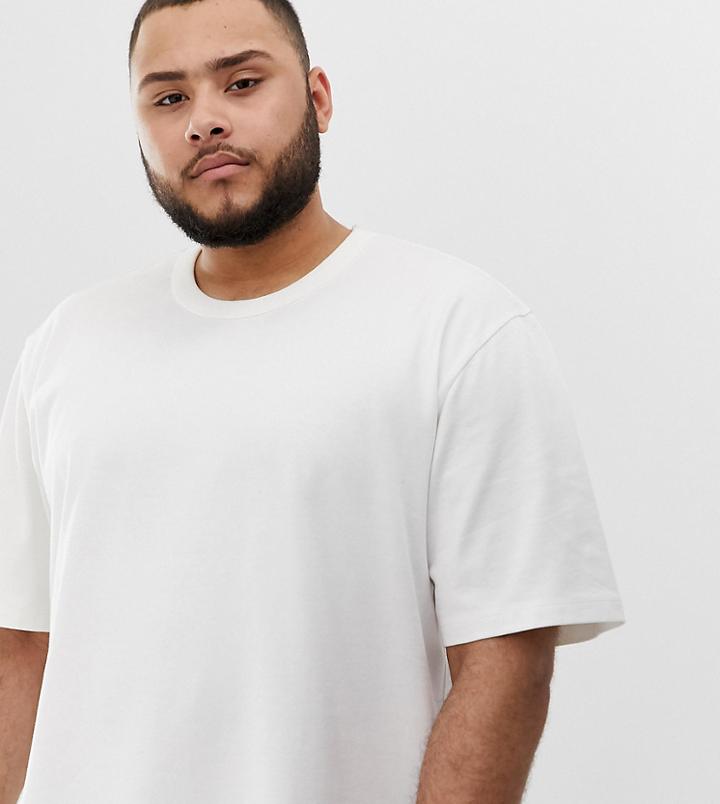 Asos White Plus Loose Fit Heavyweight T-shirt In White