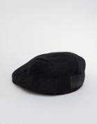 Asos Flat Cap In Black Jersey With Patch - Black