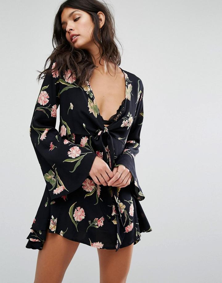 Flynn Skye Floral Tie Detail Dress - Multi