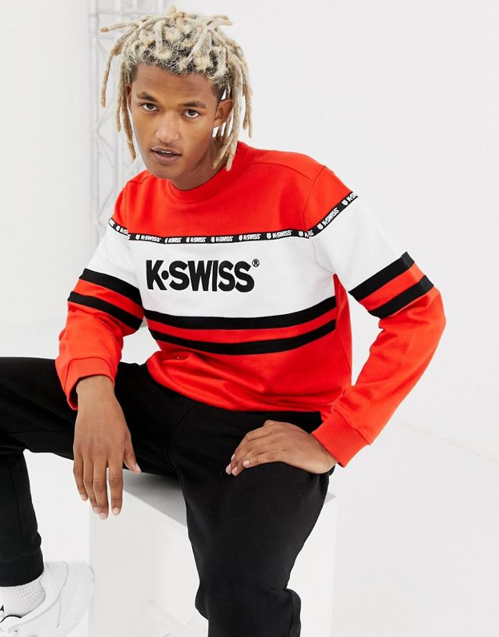 K-swiss Fresno Panel Sweatshirt In Red - Red
