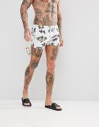 Oiler & Boiler Chevy Swim Shorts In Daisy Print - White