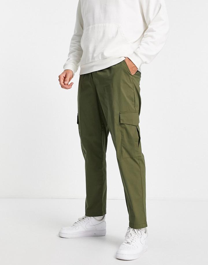 Jack & Jones Intelligence Drawstring Cargo Pants In Green