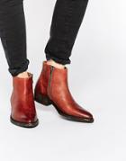Selected Femme Bobi Cognac Leather Ankle Boots - Cognac