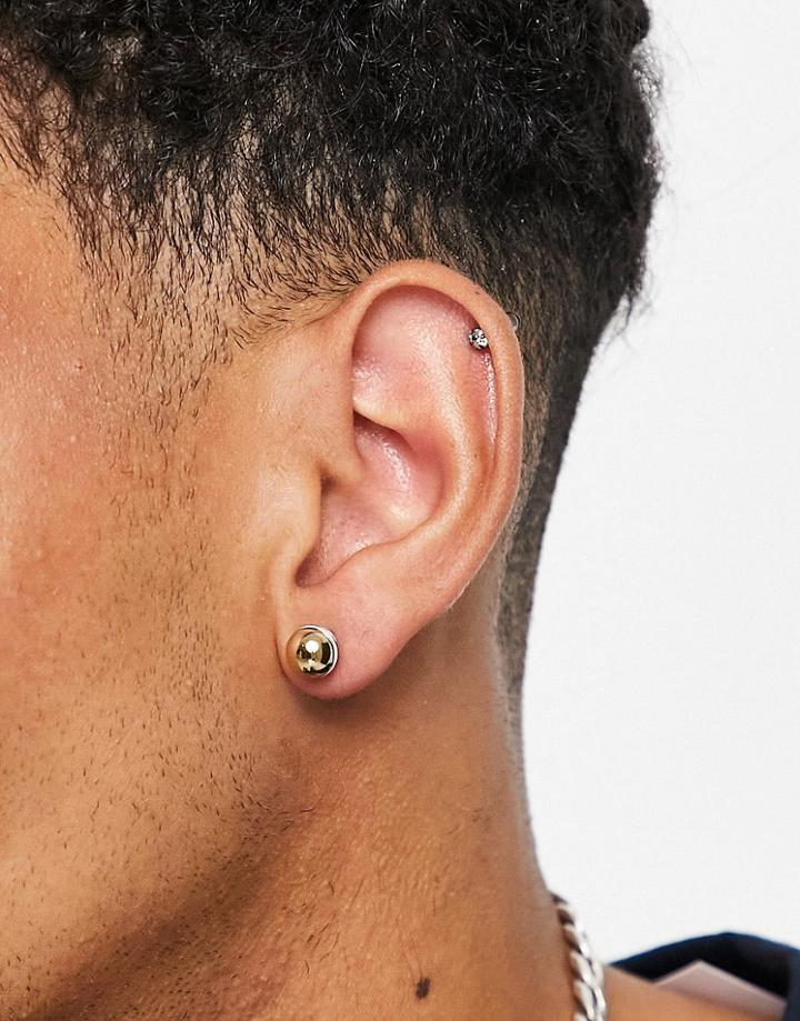 Tommy Hilfiger Logo Round Earrings In Gold
