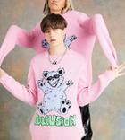 Collusion Unisex Knitted Sweater With Bear Jacquard-multi