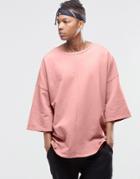 Granted Sweatshirt With Dropped Shoulder - Pink