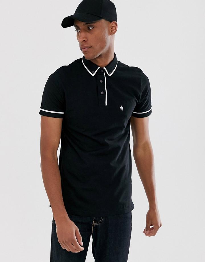 French Connection Piping Polo-black