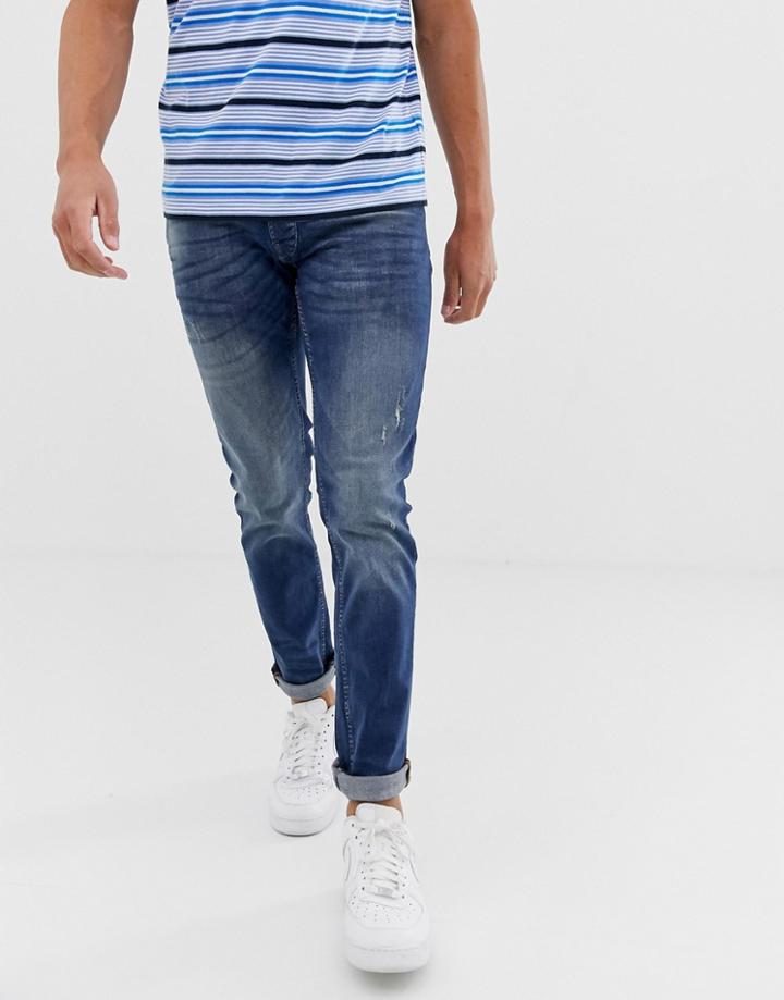 Solid Slim Fit Jean Medium Wash - Blue
