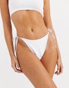 Asos Design Mix And Match Crinkle Skinny Elastic Tie Side Pant In White