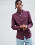 Farah Brewer Slim Fit Oxford Shirt In Purple - Purple