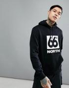 66o North Logn Hoodie In Black - Black