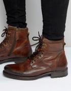 Aldo Giannola Lace Up Boots In Tan Leather - Brown