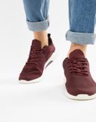 Next Trainers With Textured Knit In Burgundy - Red