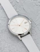 Lacoste Minimal Watch In White And Rose Gold