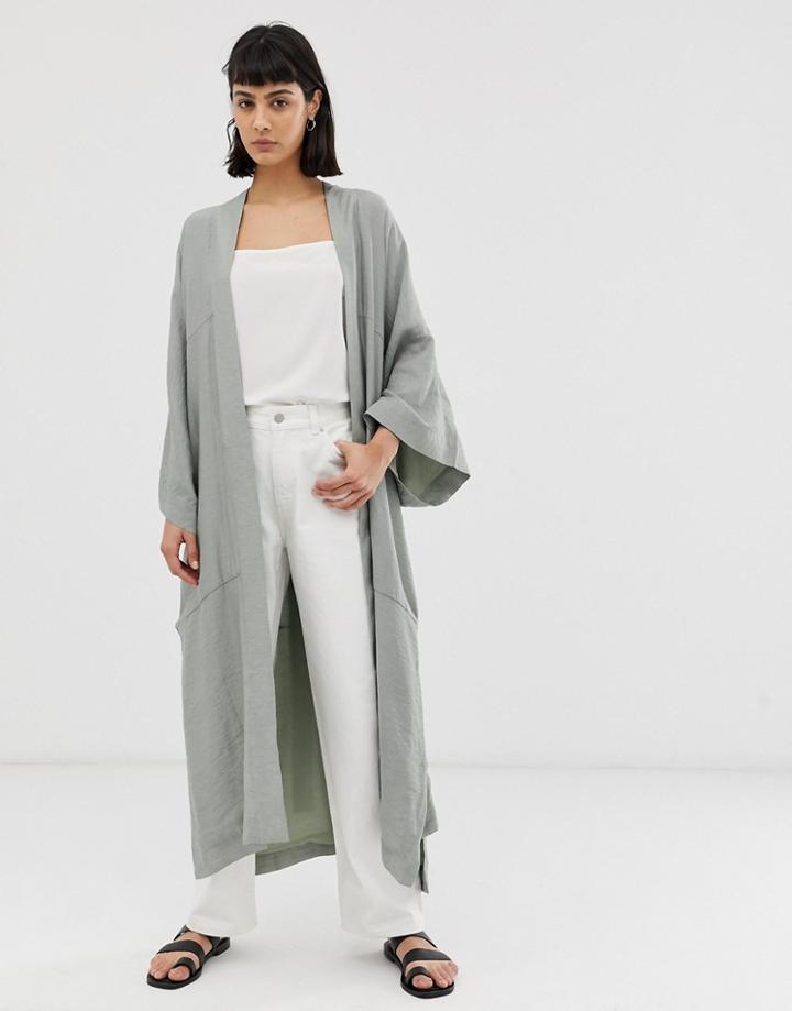 Weekday Oversized Kimono In Sage Green - Green