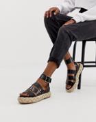 Asos Design Jao Chunky Espadrille Sandals - Black