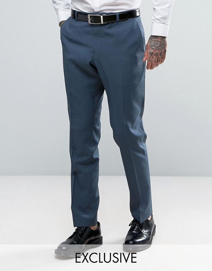 Heart & Dagger Slim Summer Wedding Suit Pants - Blue