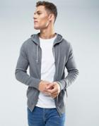 Celio Knitted Hoodie In Gray - Gray